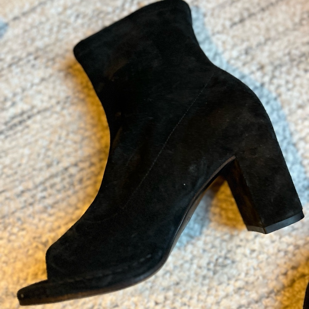 Del Carlo Suede Peep Toe Ankle Boots for Women Made in Italy
